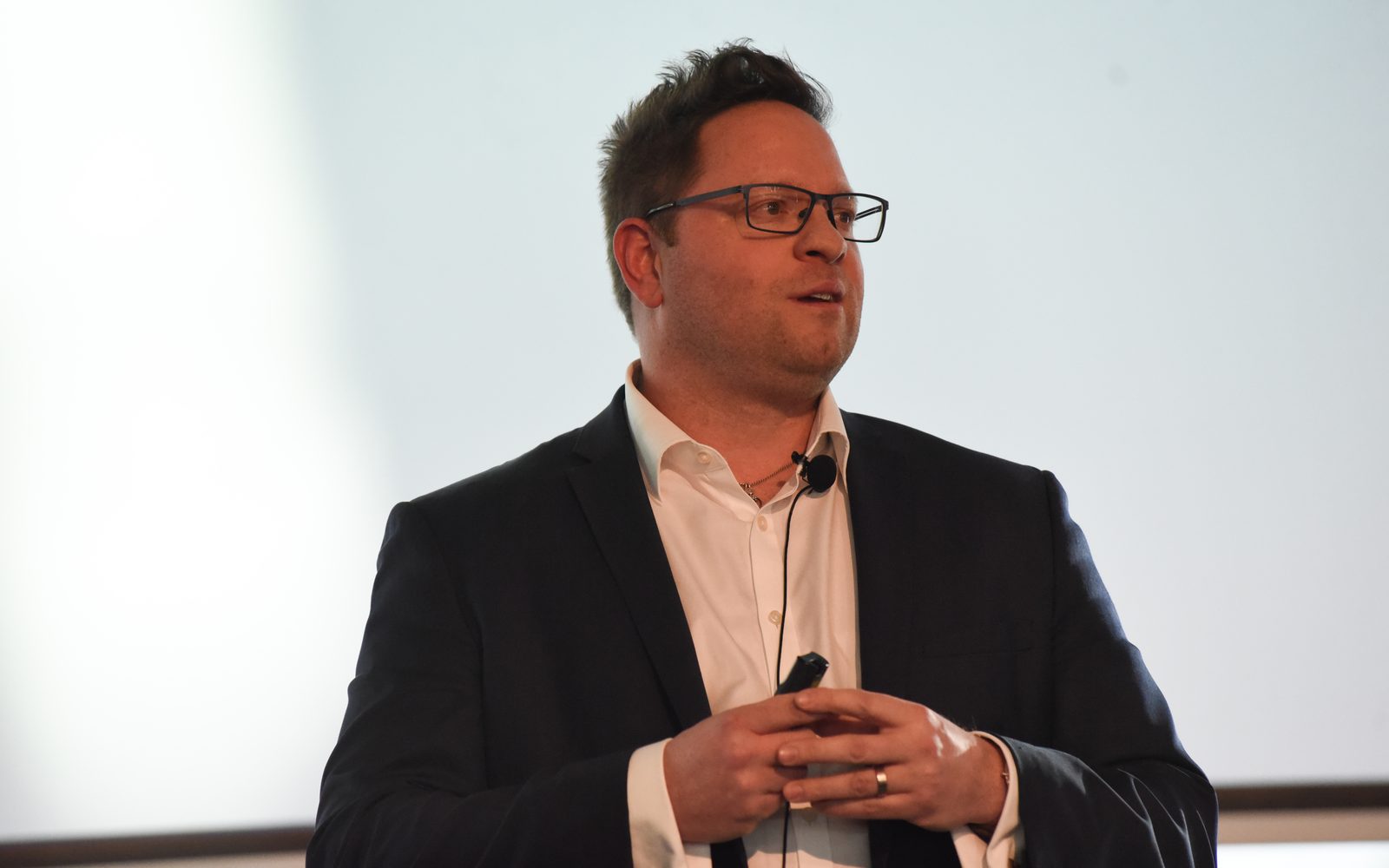 Tom Nehmy speaking at the Newday Summit — photo by Cath Leo